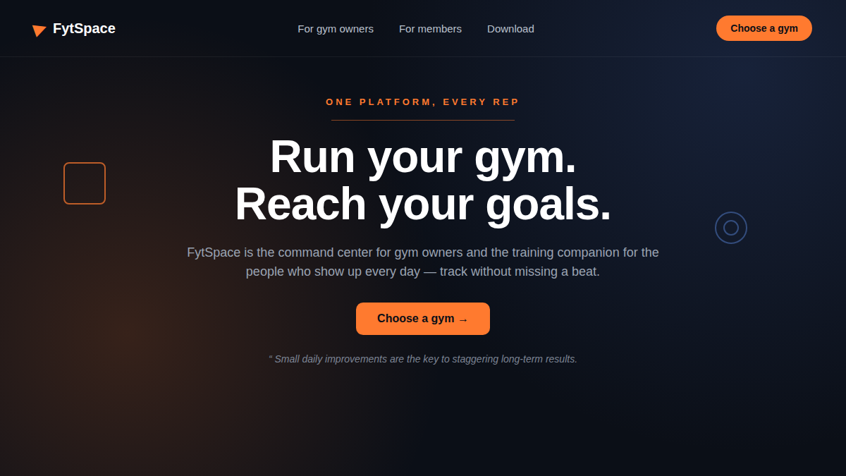 FytSpace Gym Application